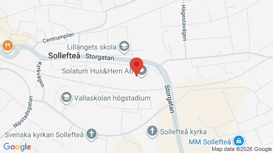Lägenheter till salu i Sollefteå - kort over placeringen