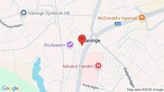 Bostadsrätter till salu i Haninge - kort over placeringen