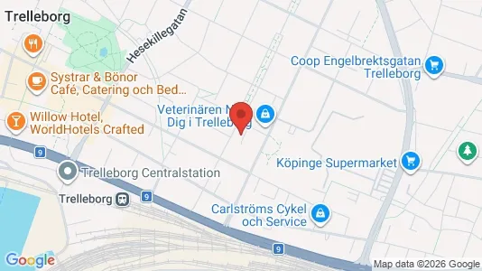 Lägenheter att hyra i Trelleborg - kort over placeringen