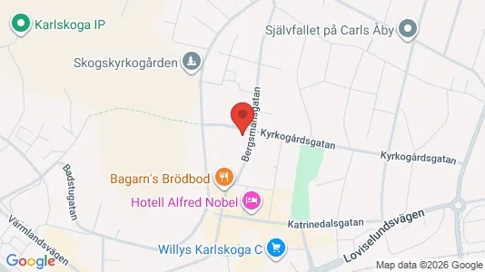 Rum att hyra i Karlskoga - kort over placeringen