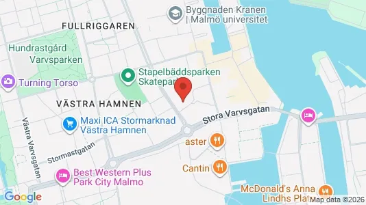 Bostadsrätter till salu i Malmö Centrum - kort over placeringen