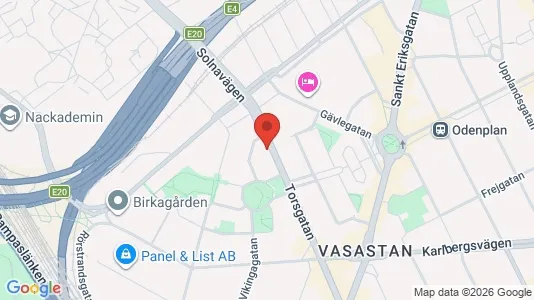 Lägenheter till salu i Vasastan - kort over placeringen