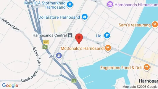 Lägenheter att hyra i Härnösand - kort over placeringen