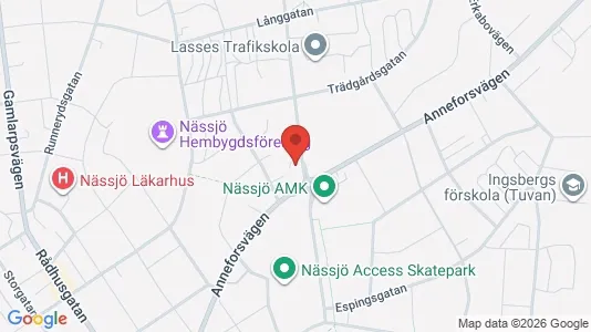 Lägenheter att hyra i Nässjö - kort over placeringen