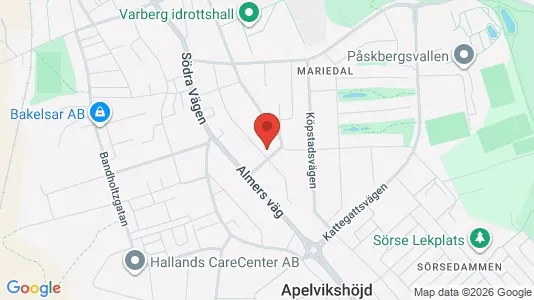 Bostadsrätter till salu i Varberg - kort over placeringen