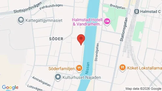 Lägenheter till salu i Halmstad - kort over placeringen