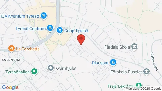 Lägenheter till salu i Tyresö - kort over placeringen