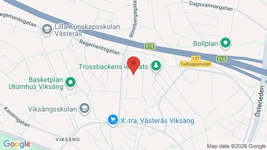 Lägenheter att hyra i Västerås - kort over placeringen
