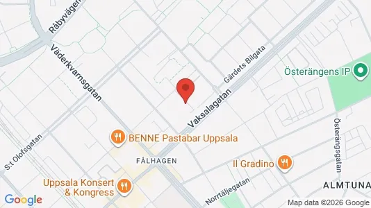 Bostadsrätter till salu i Uppsala - kort over placeringen