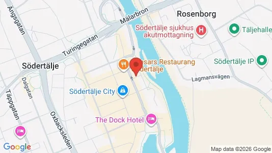 Bostadsrätter till salu i Södertälje - kort over placeringen