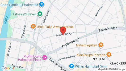 Bostadsrätter till salu i Halmstad - kort over placeringen