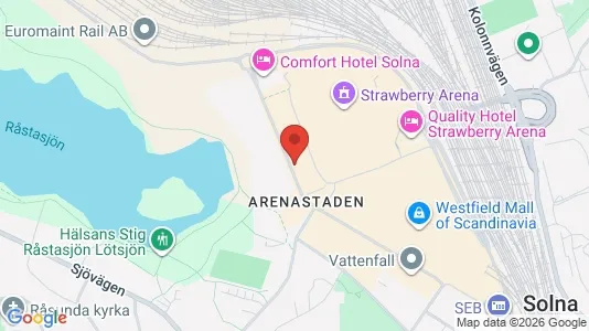 Lägenheter att hyra i Solna - kort over placeringen