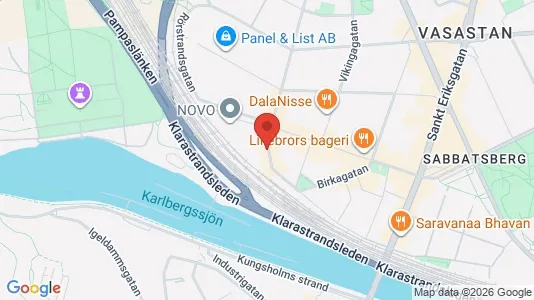 Lägenheter till salu i Vasastan - kort over placeringen