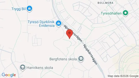 Lägenheter till salu i Tyresö - kort over placeringen