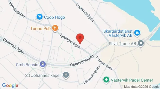 Bostadsrätter till salu i Västervik - kort over placeringen