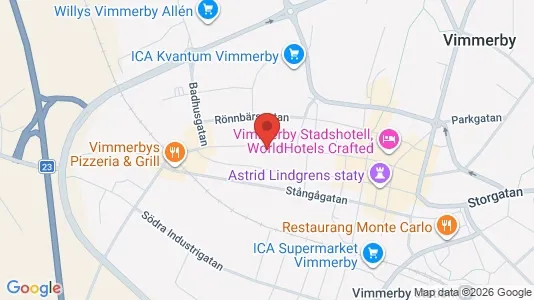 Bostadsrätter till salu i Vimmerby - kort over placeringen