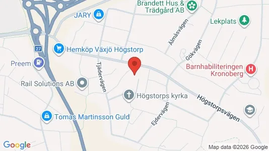 Lägenheter till salu i Växjö - kort over placeringen