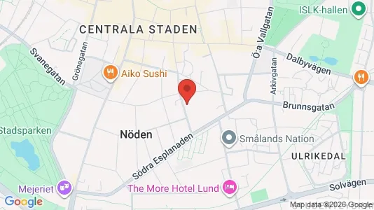 Bostadsrätter till salu i Lund - kort over placeringen