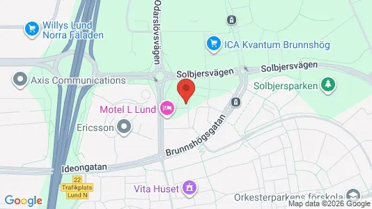 Bostadsrätter till salu i Lund - kort over placeringen