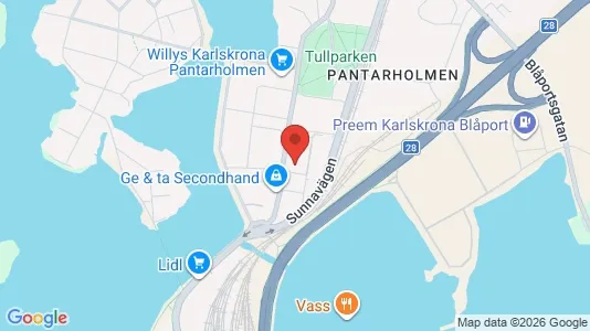 Bostadsrätter till salu i Karlskrona - kort over placeringen