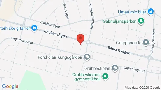 Lägenheter till salu i Umeå - kort over placeringen