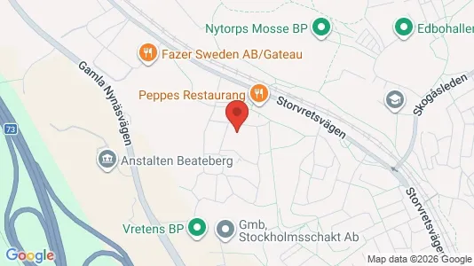 Bostadsrätter till salu i Huddinge - kort over placeringen