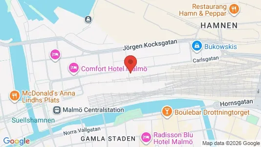 Lägenheter till salu i Malmö Centrum - kort over placeringen