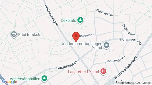 Lägenheter till salu i Ystad - kort over placeringen