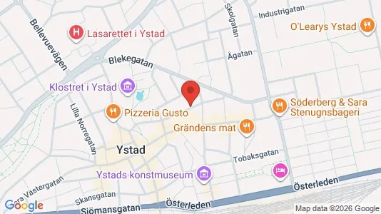 Lägenheter till salu i Ystad - kort over placeringen