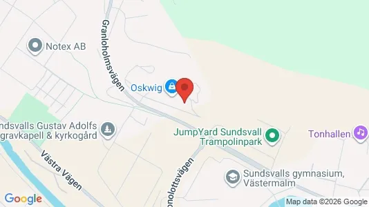 Lägenheter till salu i Sundsvall - kort over placeringen