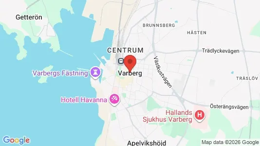 Rum att hyra i Varberg - kort over placeringen