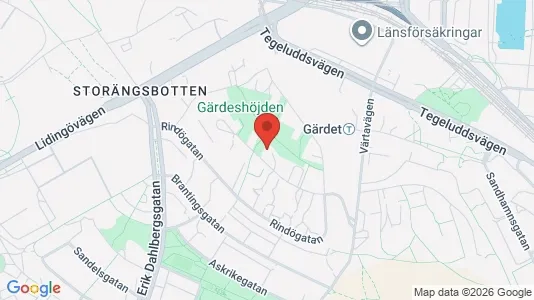 Lägenheter till salu i Gärdet/Djurgården - kort over placeringen