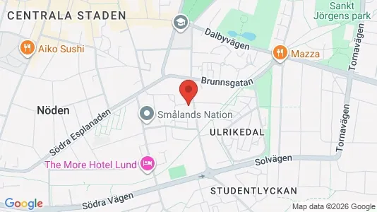 Bostadsrätter till salu i Lund - kort over placeringen