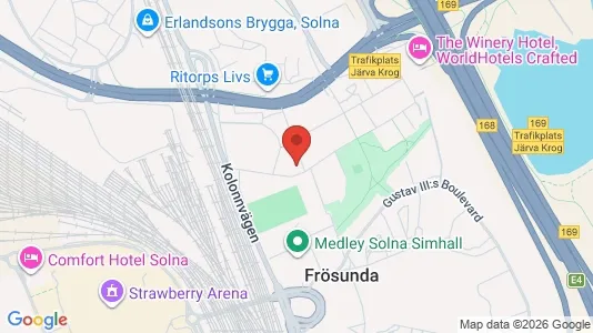 Lägenheter att hyra i Solna - kort over placeringen