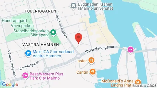 Bostadsrätter till salu i Malmö Centrum - kort over placeringen