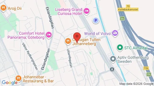 Lägenheter till salu i Johanneberg - kort over placeringen