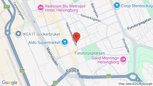 Lägenheter till salu i Helsingborg - kort over placeringen