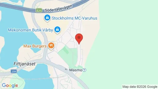 Lägenheter att hyra i Huddinge - kort over placeringen