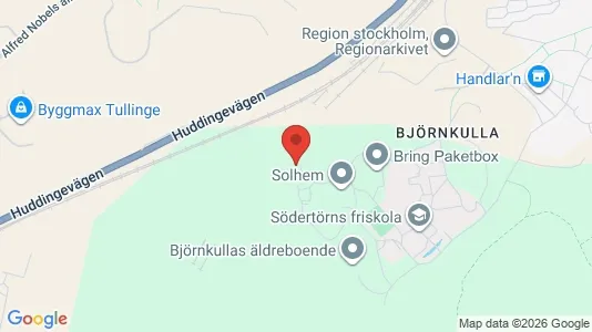 Lägenheter att hyra i Huddinge - kort over placeringen
