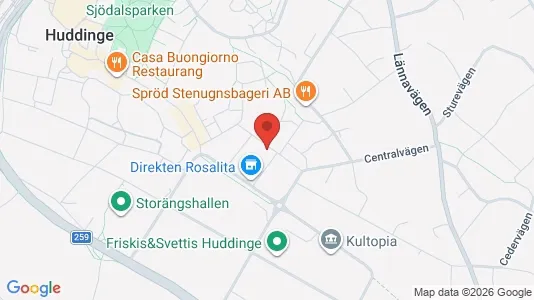 Lägenheter till salu i Huddinge - kort over placeringen