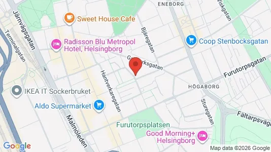 Lägenheter att hyra i Helsingborg - kort over placeringen