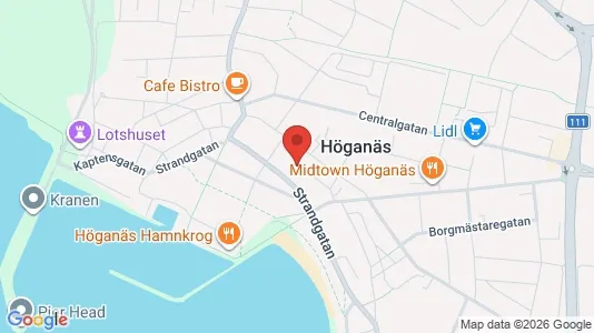 Bostadsrätter till salu i Höganäs - kort over placeringen