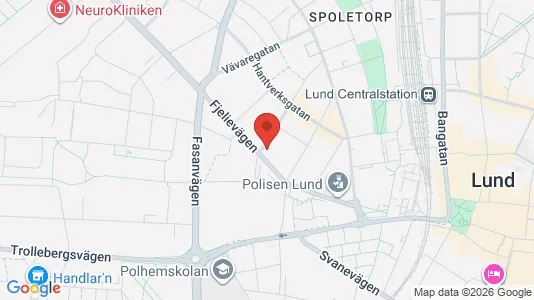 Lägenheter att hyra i Lund - kort over placeringen
