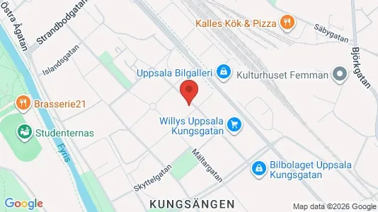 Lägenheter till salu i Uppsala - kort over placeringen