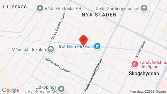 Bostadsrätter till salu i Lidköping - kort over placeringen