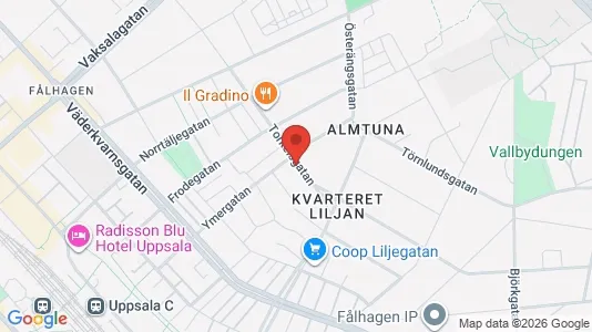 Lägenheter till salu i Uppsala - kort over placeringen