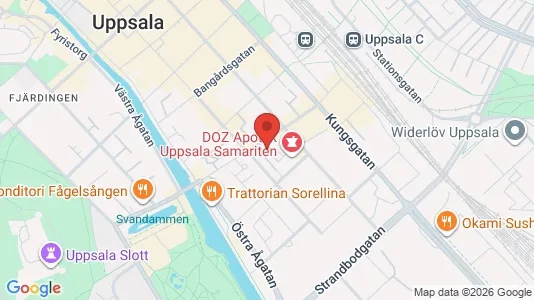 Lägenheter till salu i Uppsala - kort over placeringen