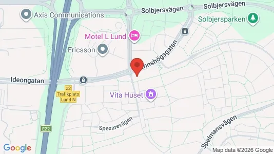 Bostadsrätter till salu i Lund - kort over placeringen