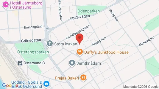 Lägenheter att hyra i Östersund - kort over placeringen