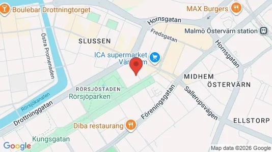 Bostadsrätter till salu i Malmö Centrum - kort over placeringen